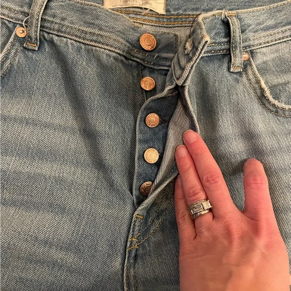 Free People We the Free Maggie Straight Leg Distressed Jeans Size 29 - Picture 6 of 11